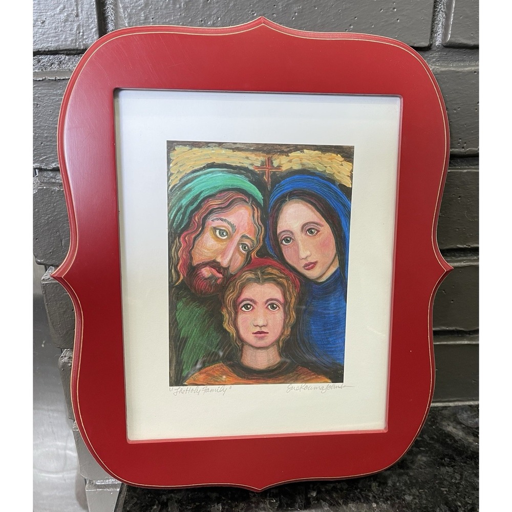 Sue Kouma Johnson "The Holy Family" Religious Art Print Framed Catholic READ